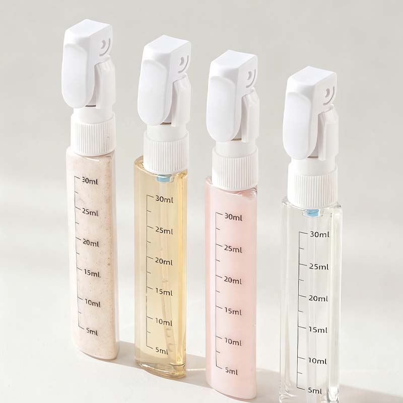 Refillable Travel Dispenser Bottles fill line markings detail