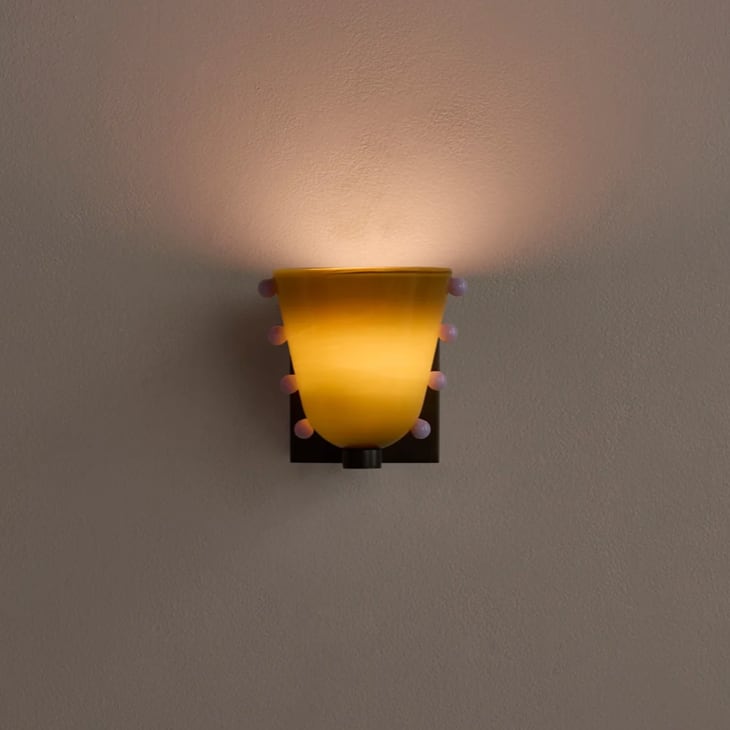 Pistachio Snow Sprinkle Blackened Brass Wall Sconce front view
