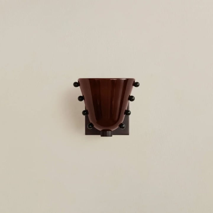 Coffee Ink Sprinkle Blackened Brass Wall Sconce front view