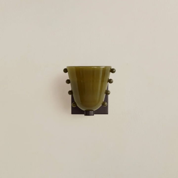 Pistachio Ink Sprinkle Blackened Brass Wall Sconce front view