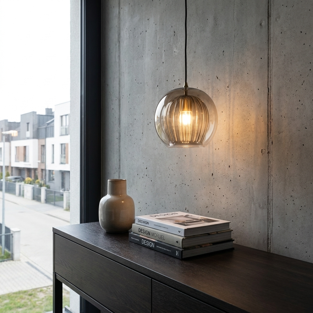 Textured Glass Globe Pendant Light