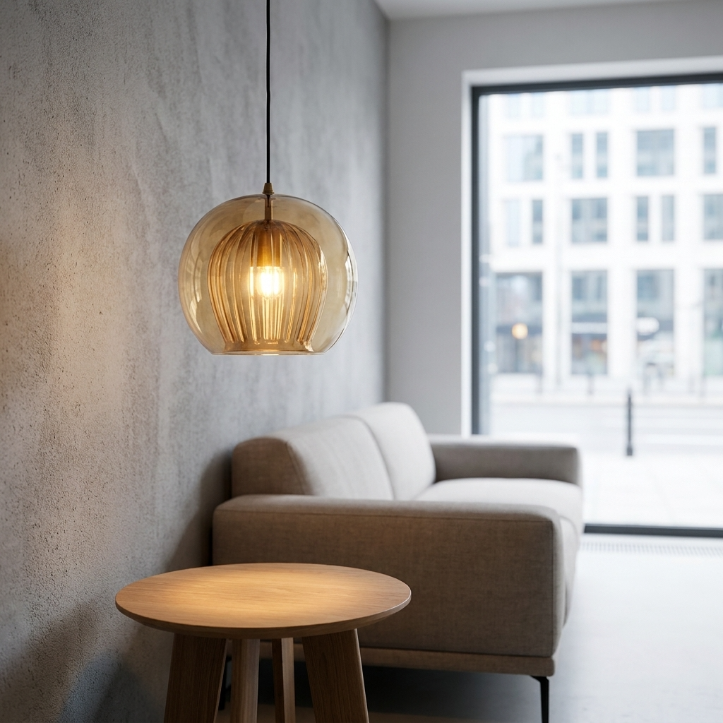 Textured Glass Globe Pendant Light