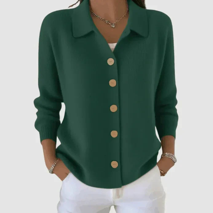 Stretch-Knit Lapel Cardigan alternate view 3