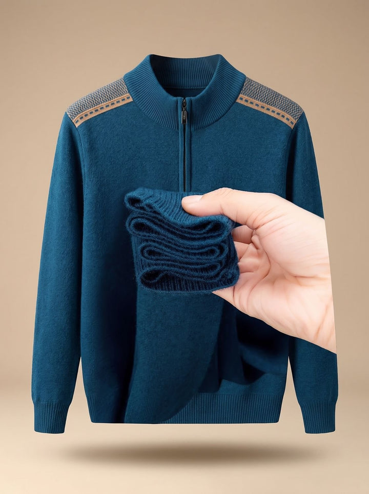 Stripe-Sleeve Knit Quarter-Zip Pullover alternate view 10