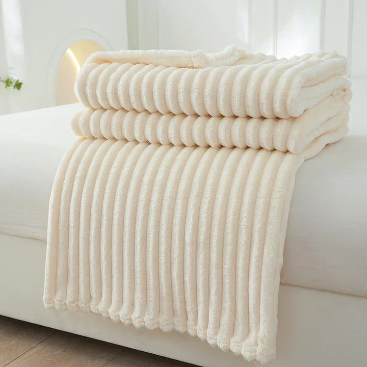 Red Striped Flannel Fleece Throw Blanket