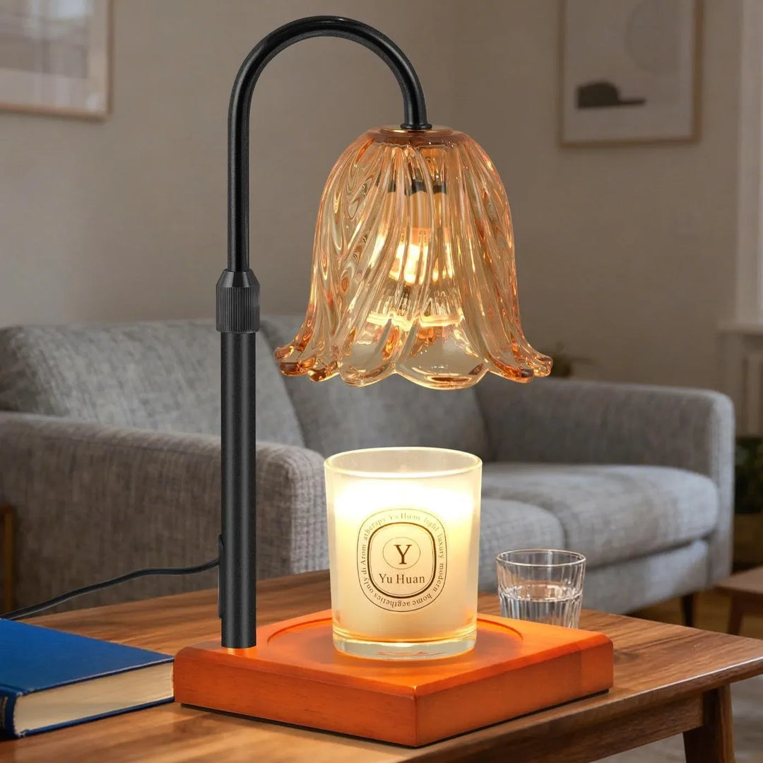 Striped Glass Candle Warmer Lamp
