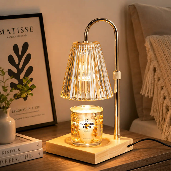 Striped Glass Candle Warmer Lamp
