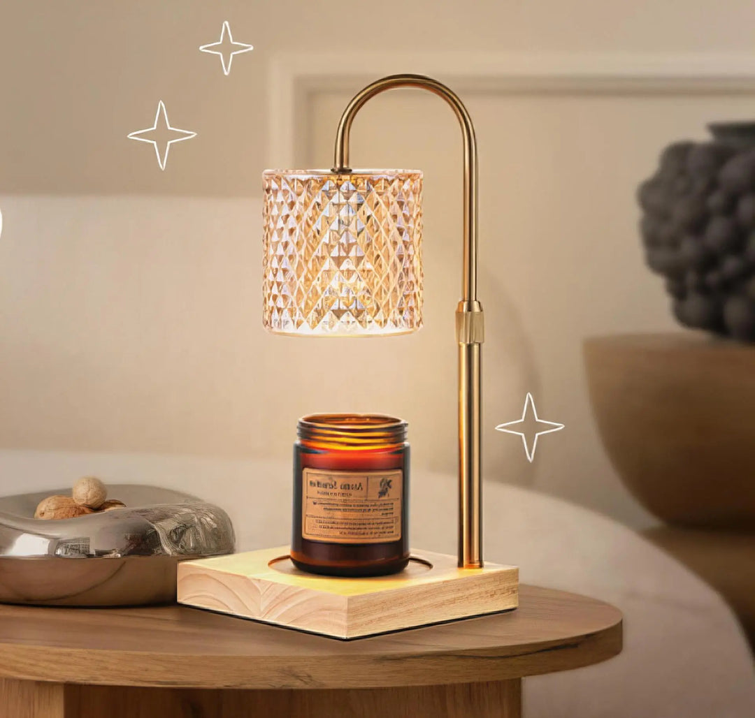 Striped Glass Candle Warmer Lamp