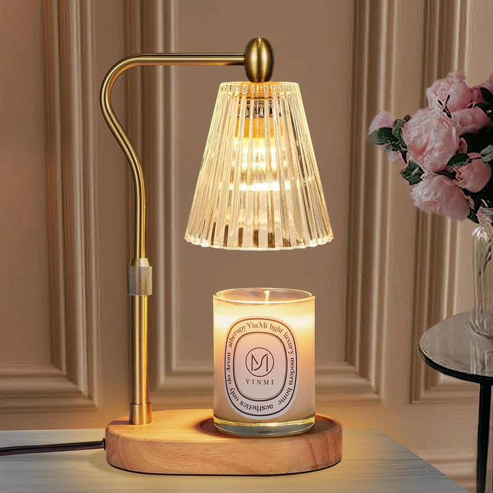 Striped Glass Candle Warmer Lamp style detail