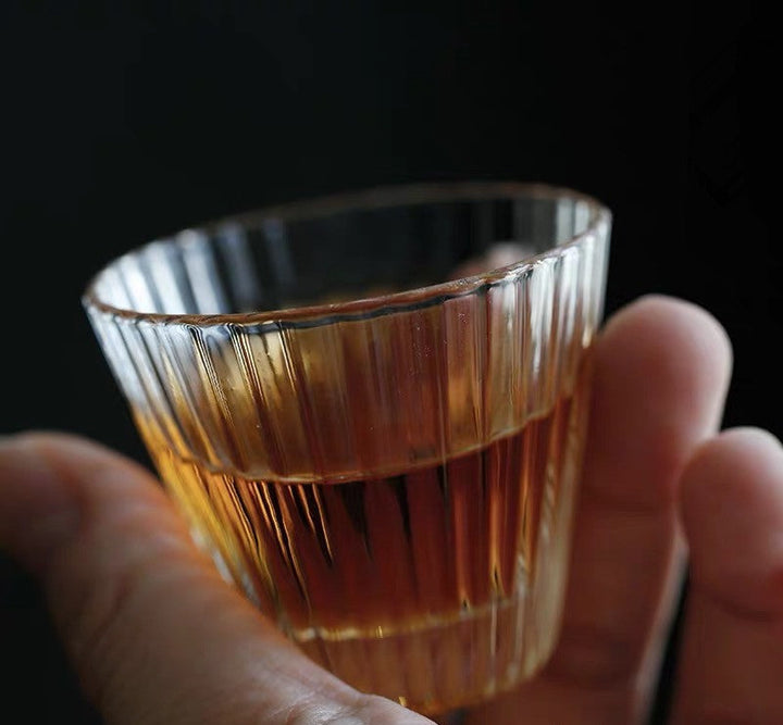 Striped Glass Tea Cup Set stacked detail