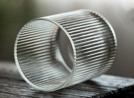 Striped Heat-Resistant Tea Cups texture close-up