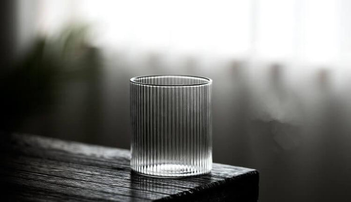 Striped Heat-Resistant Tea Cups filled with tea lifestyle