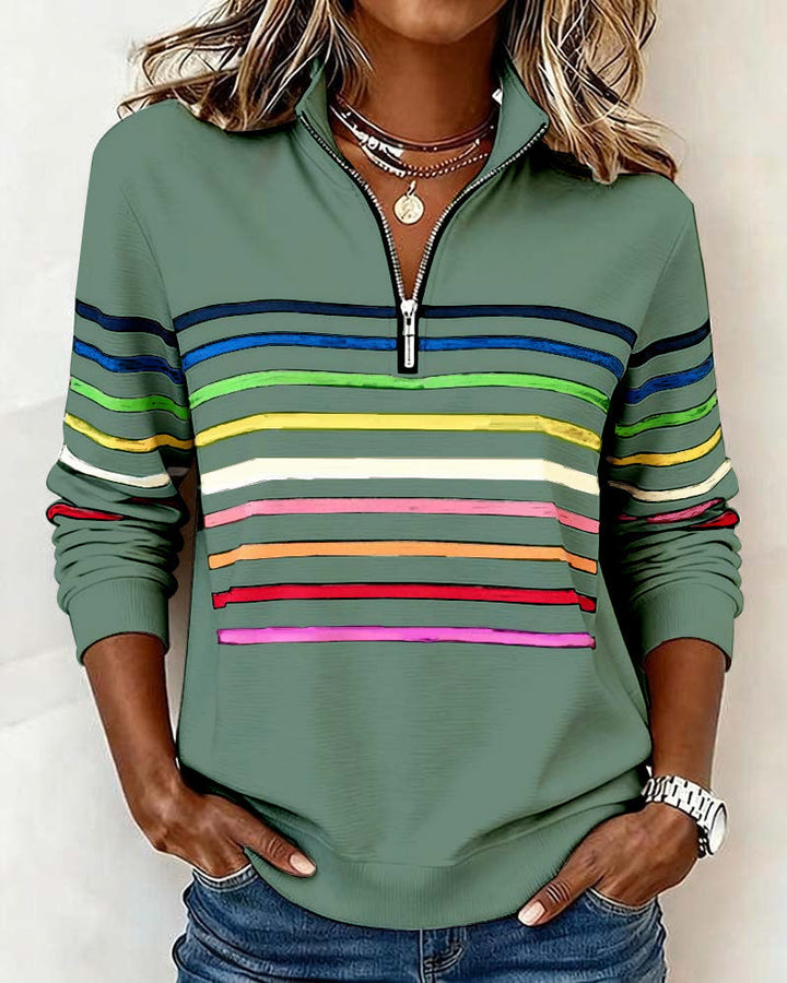 Striped Half-Zip Sweatshirt alternate view 11
