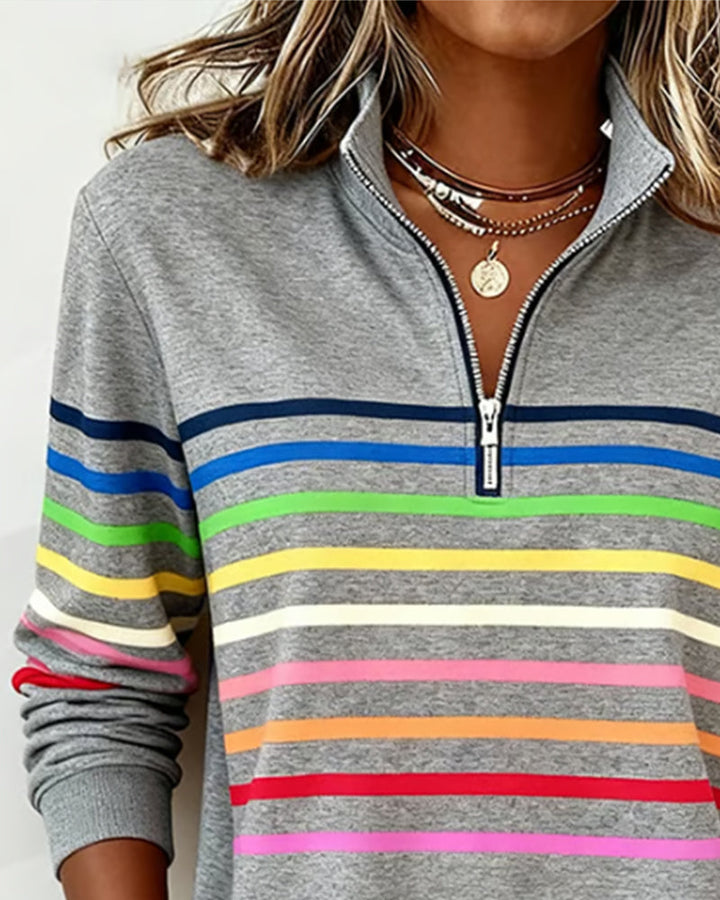 Striped Half-Zip Sweatshirt alternate view 2