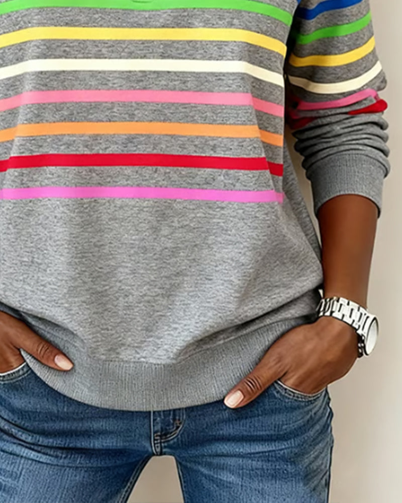 Striped Half-Zip Sweatshirt alternate view 3