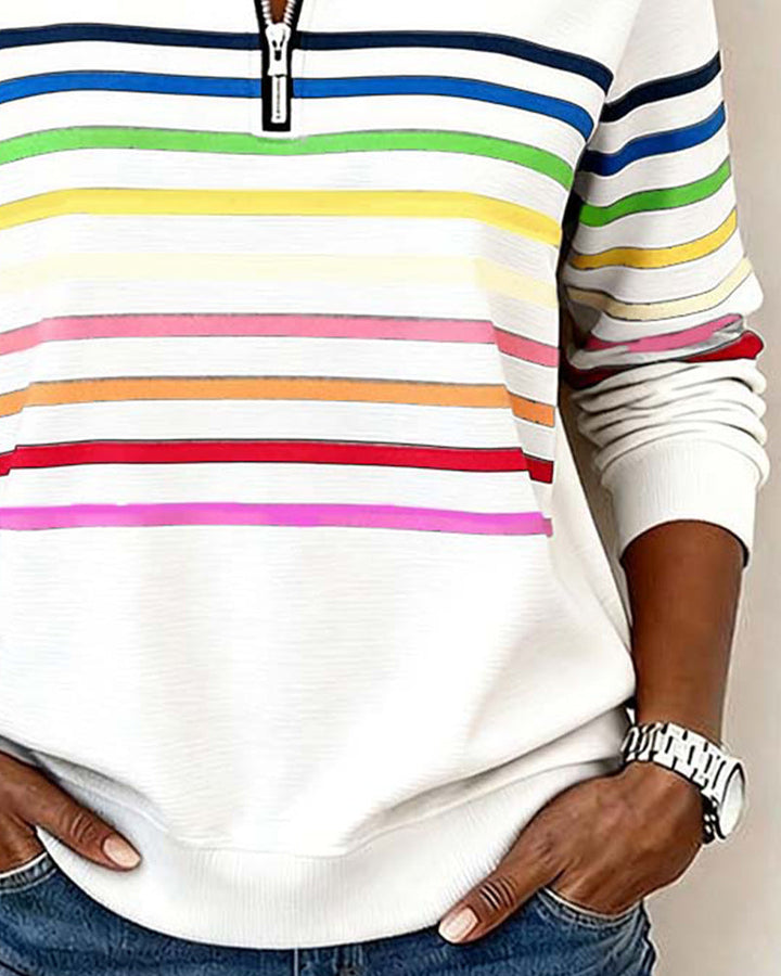 Striped Half-Zip Sweatshirt alternate view 8