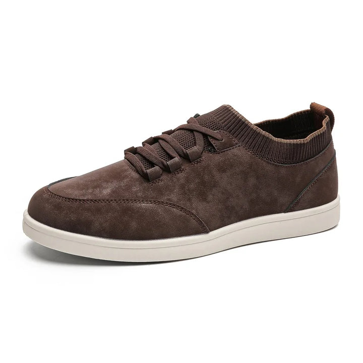Brown Suede Low-Top Sneakers side view