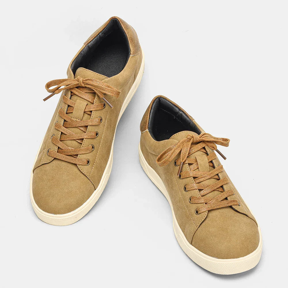Khaki Suede Sneakers front view