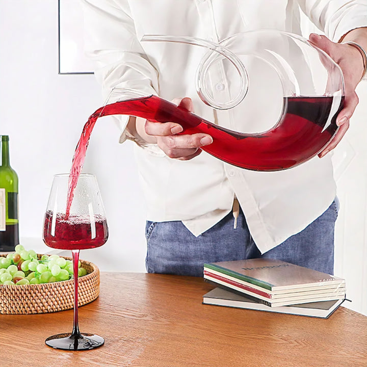 Swan-Shaped Glass Wine Decanter side profile