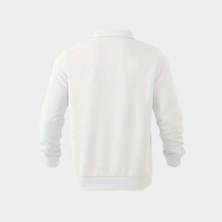 Tailored Knit Quarter Zip Sweater lifestyle view 6