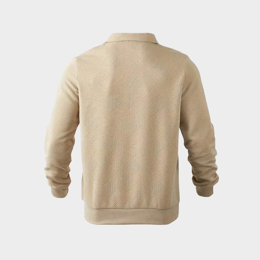 Tailored Knit Quarter Zip Sweater lifestyle view 2