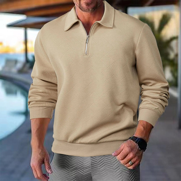 Tailored Knit Quarter Zip Sweater detail view 3