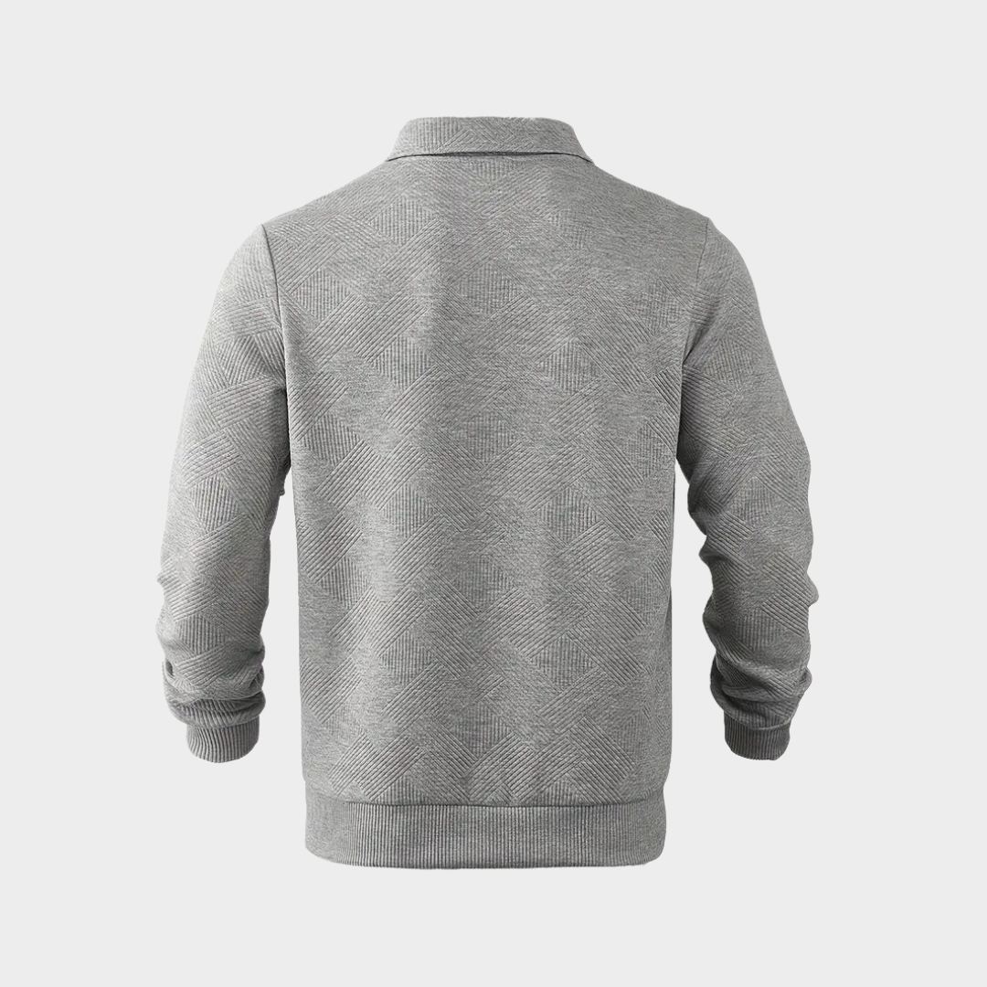Tailored Knit Quarter Zip Sweater lifestyle view 4