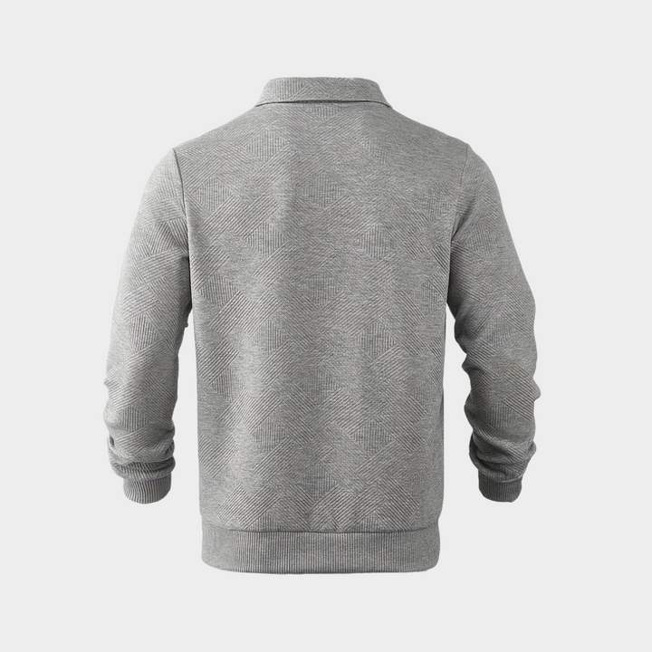 Tailored Knit Quarter Zip Sweater lifestyle view 4