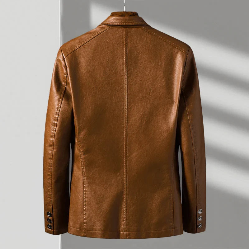 Leather Blazer Jacket back view