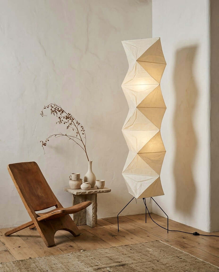 Tall Washi Paper Floor Lamp zen reading corner lifestyle