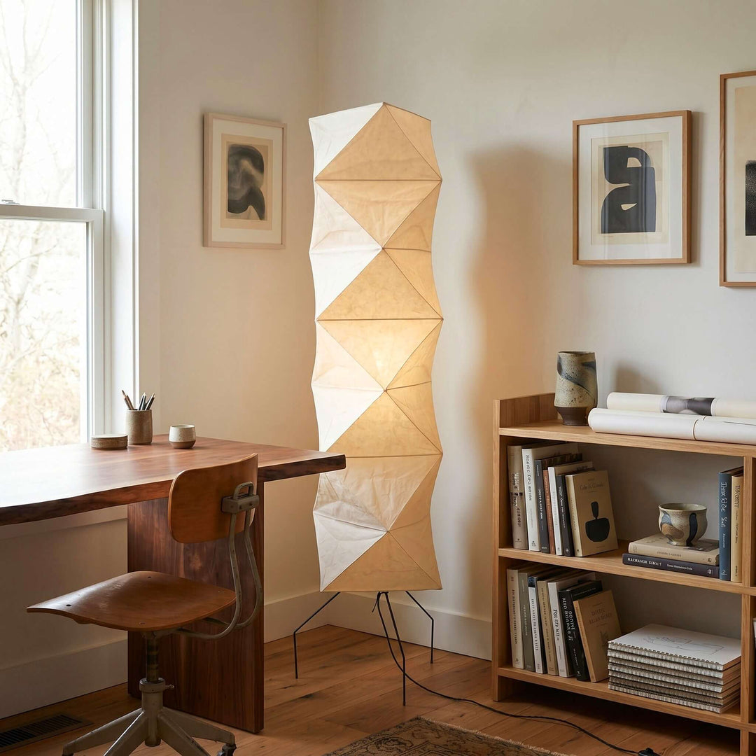 Tall Washi Paper Floor Lamp home office lifestyle