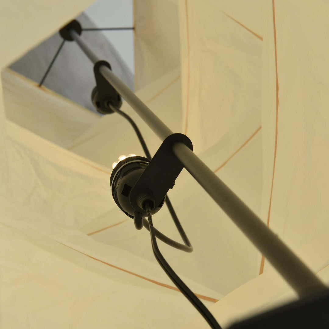 Tall Washi Paper Floor Lamp socket frame detail
