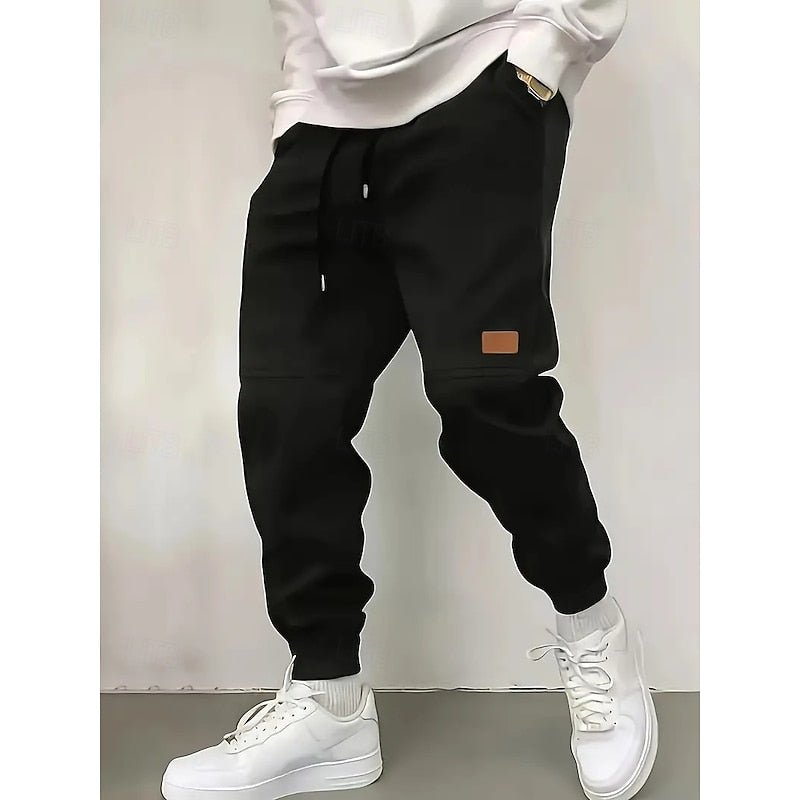 Black Tapered Joggers front view