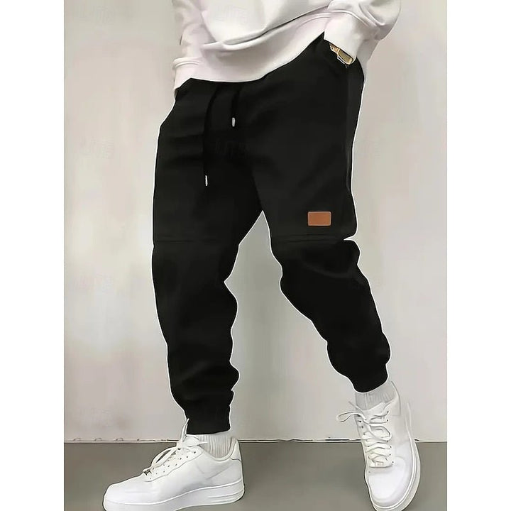 Black Tapered Joggers front view