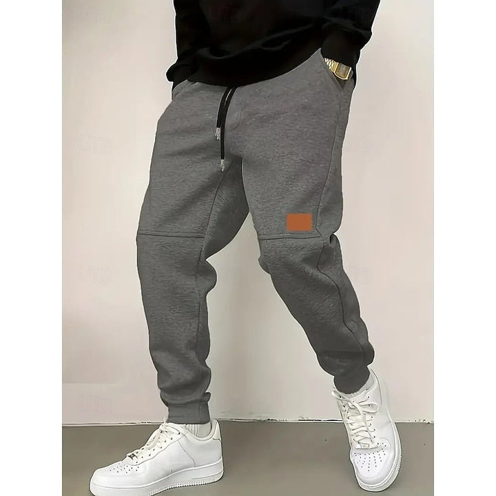 Dark Gray Tapered Joggers front view