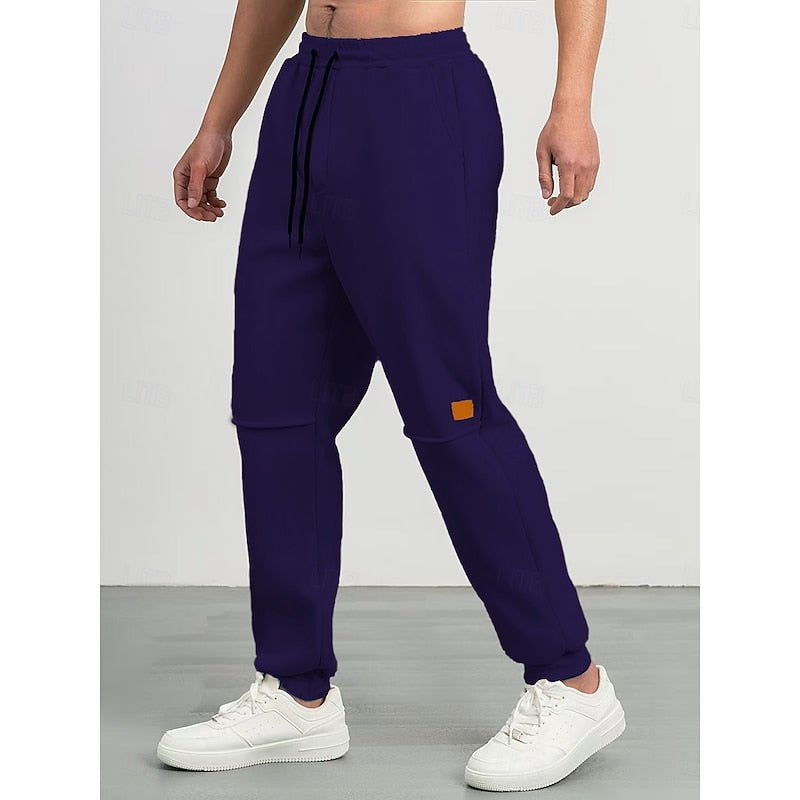 Blue Tapered Joggers front view