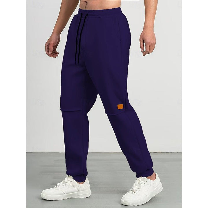 Blue Tapered Joggers front view