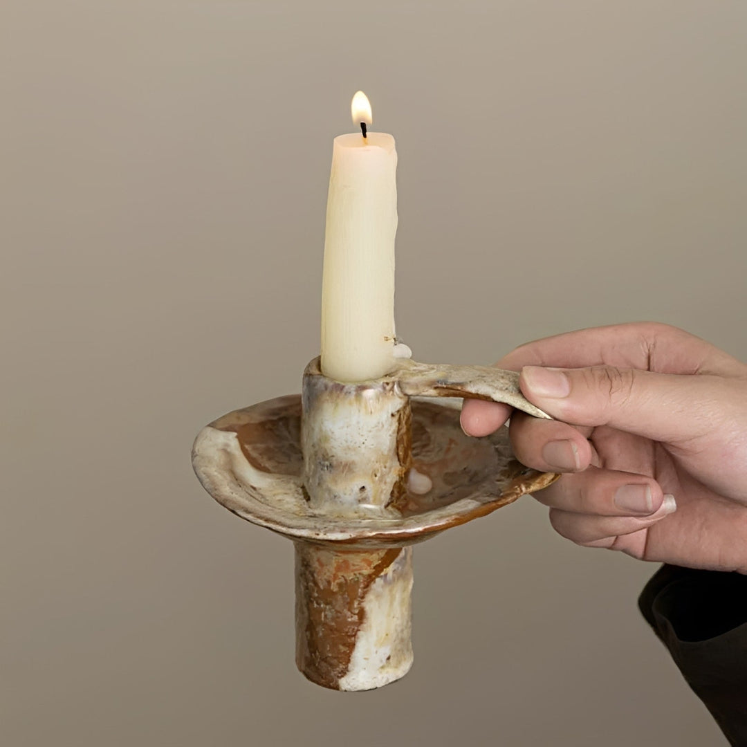 Mottled Ceramic Candle Holder short size