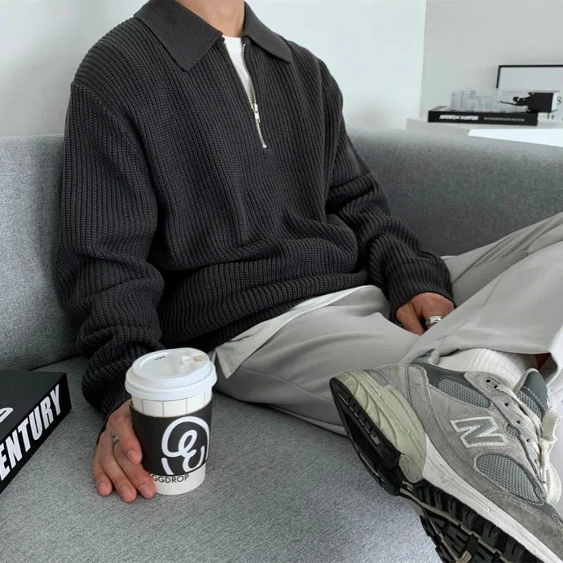 Textured Quarter Zip Sweater lifestyle 4