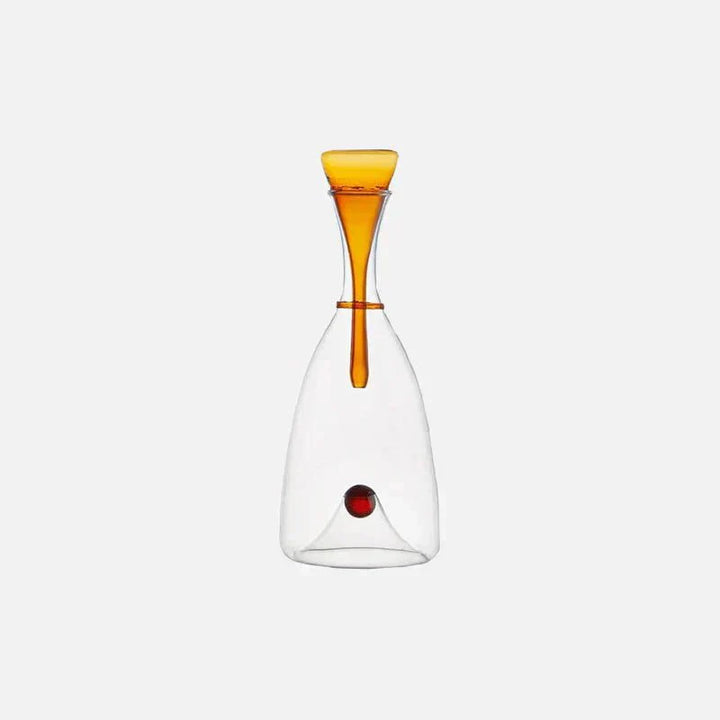 Elegant Hand-Blown Glass Wine Carafe with Decorative Stopper for Sophisticated Serving