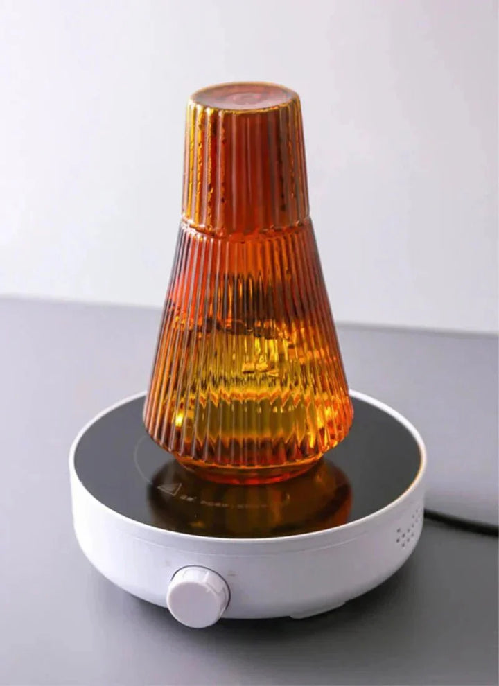 Elegant Pleated Glass Carafe and Cup Set for Serene Home Decor