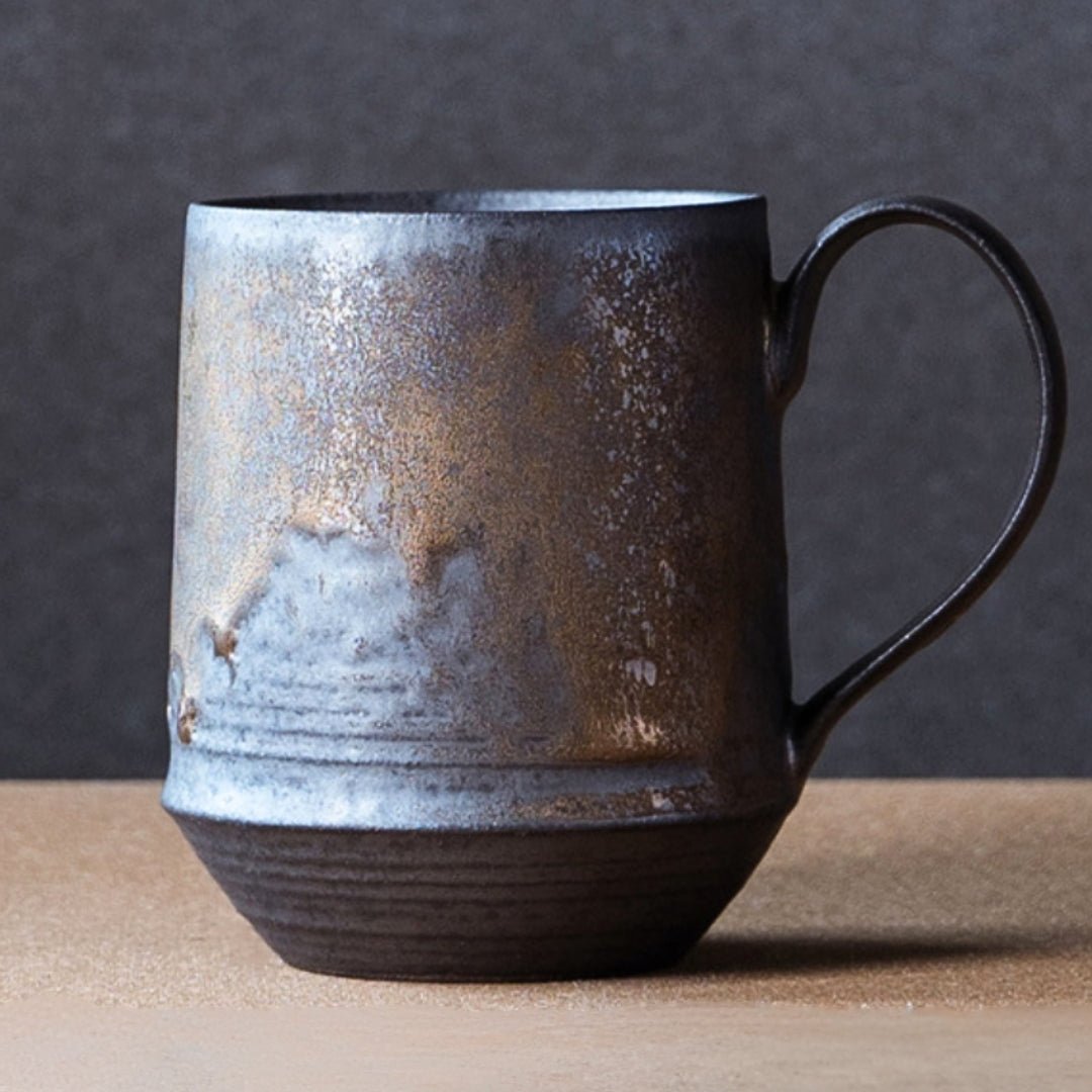 Rustic Harvest Handcrafted Ceramic Mugs: Vintage Farmhouse Style for Cozy Beverages