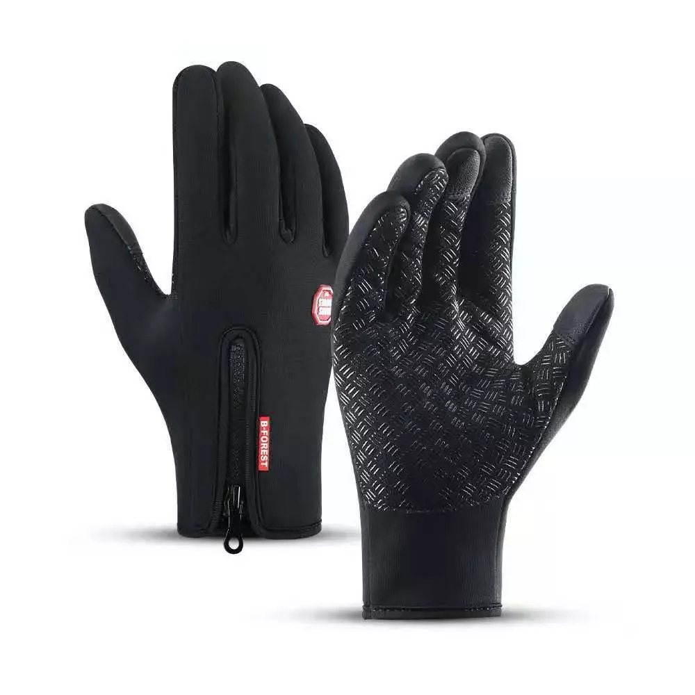 Black Thermal Touchscreen Cycling Gloves main view