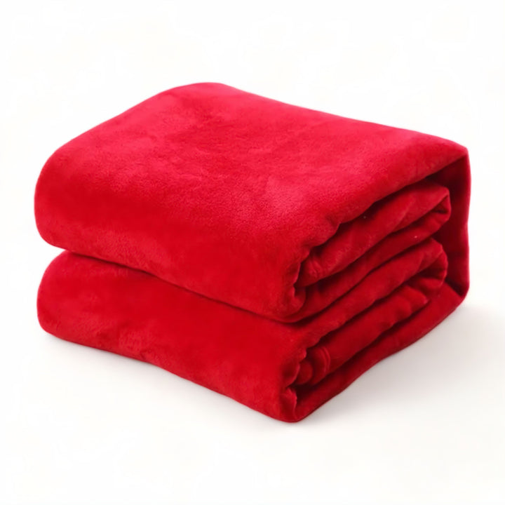 Red Thick Microfiber Flannel Blanket front view