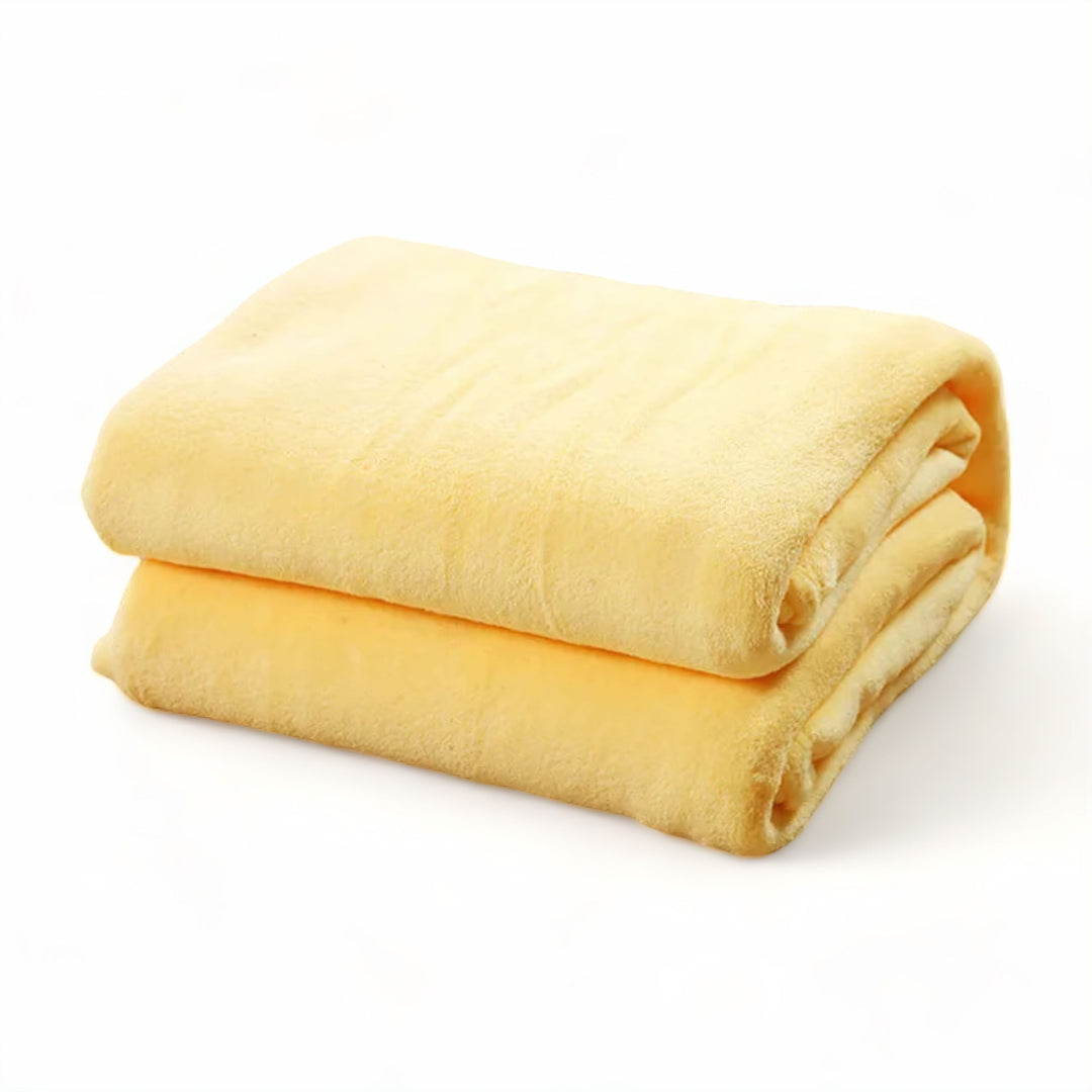 Yellow Thick Microfiber Flannel Blanket front view