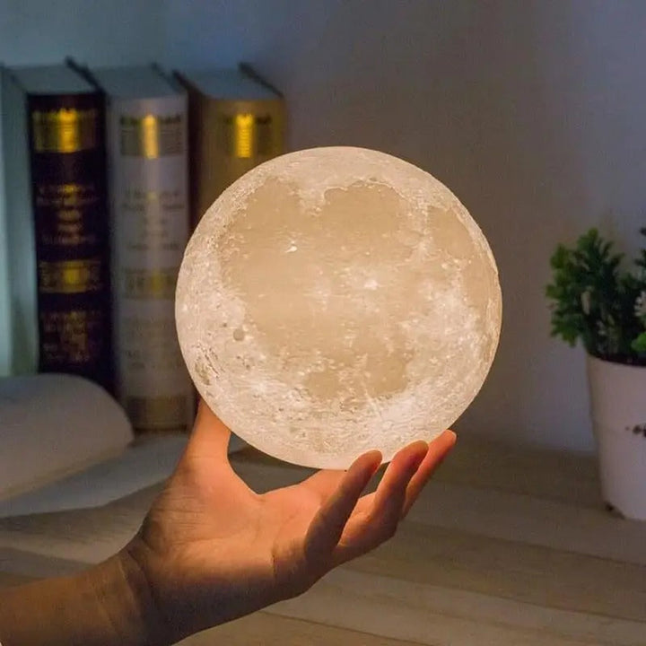 Touch-Dimmable Moon Lamp held in hand