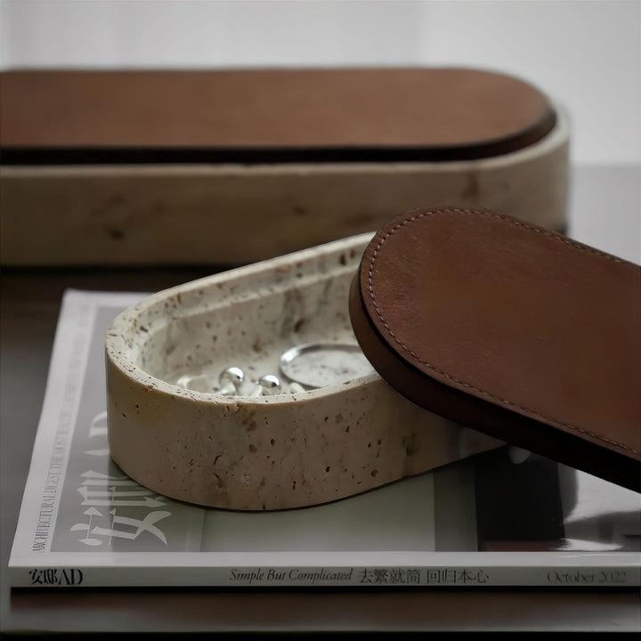 Travertine Stone Jewelry Box size comparison