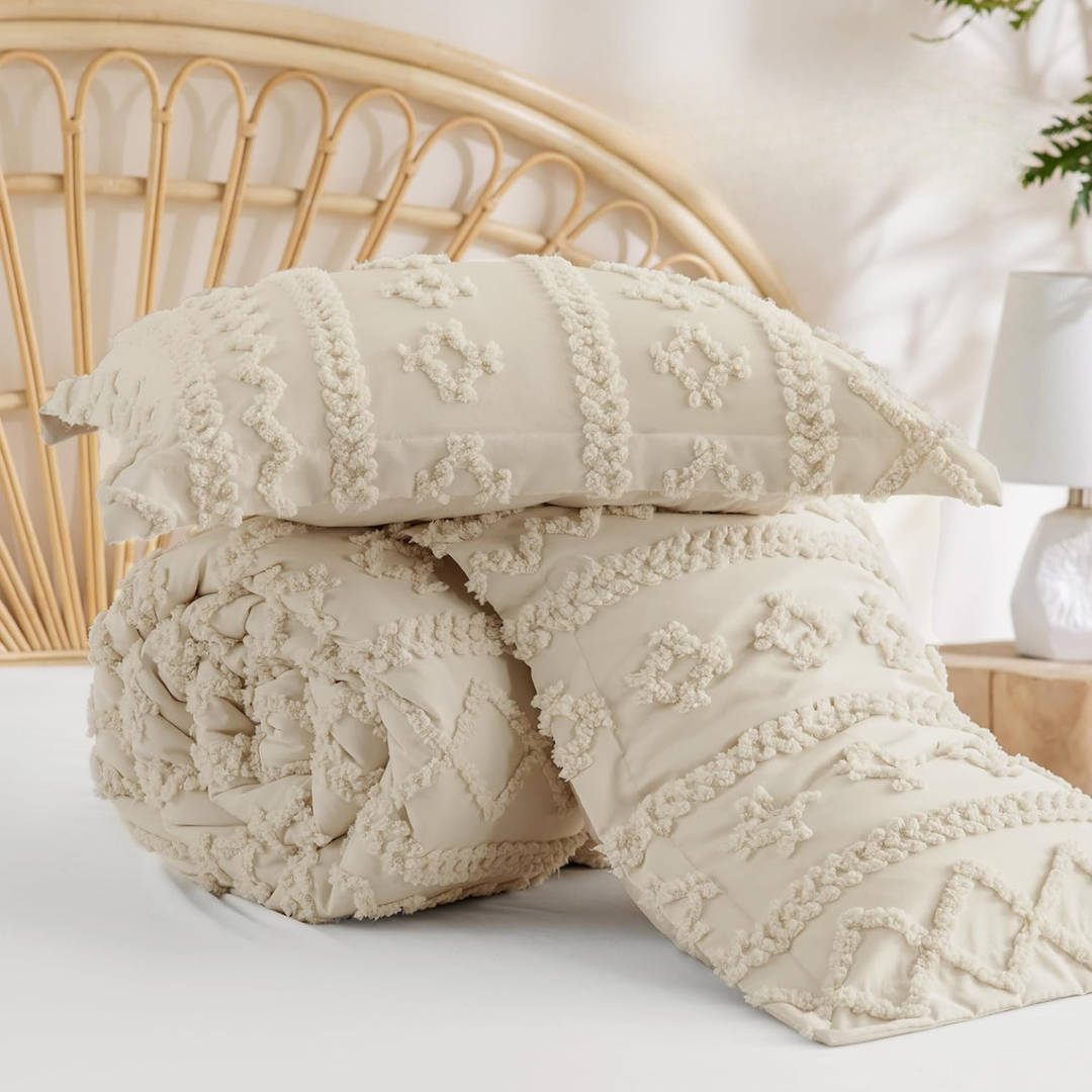 Tufted Boho Duvet Cover Set colour range chart