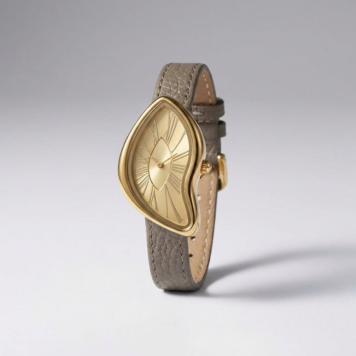Sandstone Twisted Asymmetrical Gold-Tone Watch three-quarter view