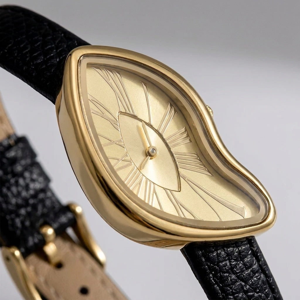 Royale Twisted Gold-Tone Watch dial and strap close-up